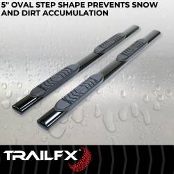 TrailFX - TrailFX A7010B TFX 5" Oval Straight Side Bars Black Steel Rocker Panel Mount - Image 2