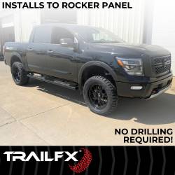 TrailFX - TrailFX A7100T 5" Oval Straight Nerf Bars Black Steel Rocker Panel Mount - Image 2