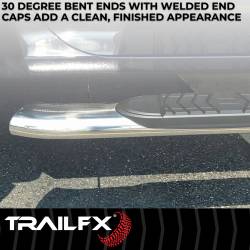 TrailFX - TrailFX A7091S 5" Oval Bent Nerf Bars Polished SS Rocker Panel Mount - Image 2