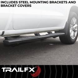 TrailFX - TrailFX AL4008B A4 Series Nerf Bars 4.5" Hex Black for Rocker Panel Mount - Image 2