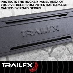 TrailFX - TrailFX AL6020B w/6.5" Wide Step Area Rocker Panel Mount Nerf Bar Set - Image 2