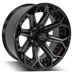 4PLAY - 4PLAY Wheels 4P80R-22100-8650-24BBT 4P80R 22x10 8x6.5 -24mm Gloss Black/Machine - Image 3