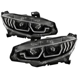 Spyder Auto - Spyder Auto 5087539 Black LED Headlights w/Sequential Turn Signal - Image 1