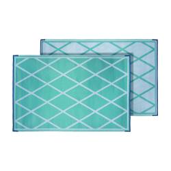 Faulkner - Faulkner 68903 Mat Diamond 8'x20' Turquoise/White Polypropylene - Image 1