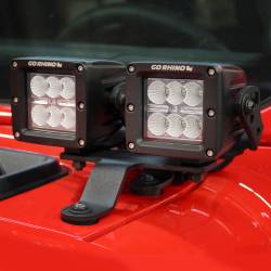 Go Rhino - Go Rhino 730230T Dual 3" Cube LED Cowl Mount for 18-26 Wrangler JL/Gladiator - Image 2