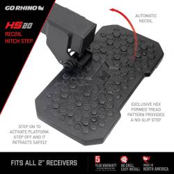 Go Rhino - Go Rhino HS2012T HS-20 Recoil Hitch Step for 2" Receiver - Image 7