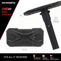 Go Rhino - Go Rhino HS2012T HS-20 Recoil Hitch Step for 2" Receiver - Image 5