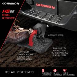 Go Rhino - Go Rhino HS2012T HS-20 Recoil Hitch Step for 2" Receiver - Image 6