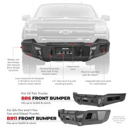 Go Rhino - Go Rhino 24177T BR11 Winch-Ready Front Bumper - Image 5