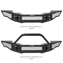 Go Rhino - Go Rhino 331200T Rockline Winch/LED Ready Full Width Front Bumper - Image 7