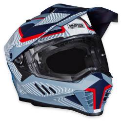 Simpson Motorcycle - Simpson Motorcycle XBMUGR2X Xcursion Bandit 2X-Large Motorcycle Helmet Blue - Image 5