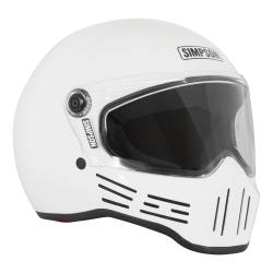 Simpson Motorcycle - Simpson Motorcycle M301MD M30 Bandit Medium Motorcycle Helmet Gloss White - Image 3