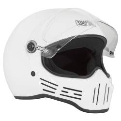 Simpson Motorcycle - Simpson Motorcycle M301MD M30 Bandit Medium Motorcycle Helmet Gloss White - Image 4