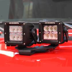 Go Rhino - Go Rhino 732231T Center Hood Light Mount for 18-19 Jeep Wrangler JL - Image 2