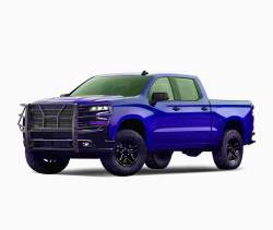 Black Horse Off Road - Black Horse RU-CHSI19-B Black Rugged-HD Grille Guard for 19-25 Silverado 1500 - Image 2