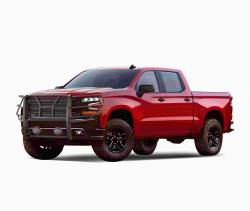 Black Horse Off Road - Black Horse RU-CHSI19-B-PLFR Rugged Grille Guard w/5.3" LED for Silverado 1500 - Image 2