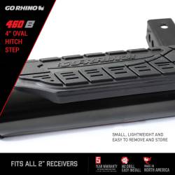 Go Rhino - Go Rhino 460B Black 4" Oval Tubular Hitchstep for 2' Receiver - Image 8