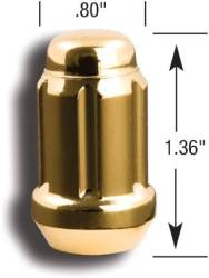 Gorilla Automotive - Gorilla 21138GD Small Lug Nut Acorn Gold 3/4" 13/16" Dual 12mm x 1.50 - Image 1