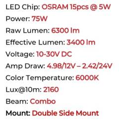 Go Rhino - Go Rhino 751052012CSS Blackout Series Singleline 20" Single Row LED Light Bar - Image 9