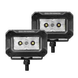 Go Rhino - Go Rhino 751003023FBS Bright Series 3x2 Rectangular LED Flood Lights Pair - Image 1