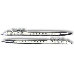 Trim Parts - Trim Parts 9045 1955 Chevrolet Truck Front Fender"3100" Spear Emblem Pair - Image 1