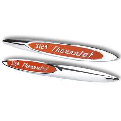 Trim Parts - Trim Parts 9051 1957 Chevrolet Truck Front Fender"3124" Spear Emblem Pair - Image 2