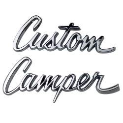 Trim Parts - Trim Parts 9843 69-72 GMC Truck Door "Camper" Emblem w/Fasteners Pair - Image 1