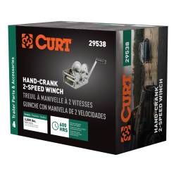 CURT - Hand-Crank 2-Speed Winch 3800 lbs 15.81 Low Gear Ratio 9.6" Handle - Image 2