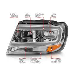 Anzo USA - Anzo USA 111538 Crystal Headlight Set for 99-04 Grand Cherokee WJ - Image 4