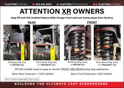 Clayton Off Road - Clayton COR-1409200 3" Rear Bump Stops for 18+ Jeep Wrangler JL - Image 2