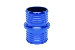 HPS Performance - HPS AHU-125-BLUE Multi-Ribbed Aluminum Hose Union 1.25" OD Blue - Image 2