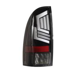 Winjet - Winjet CTWJ-0728-GBC-SQ Gloss Black/Clear LED Taillights for 05-15 Toyota Tacoma - Image 1