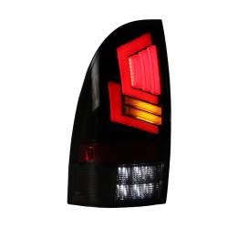 Winjet - Winjet CTWJ-0728-GBC-SQ Gloss Black/Clear LED Taillights for 05-15 Toyota Tacoma - Image 2