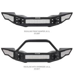 Go Rhino - Go Rhino 331200T Rockline Full Width Front Winch Bumper for 07-25 Jeep JL/JK/JT - Image 2
