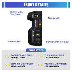 Winjet - Winjet CTWJ-0783-BS LED Tail Lights for 19-25 Chevy Silverado Black Smoke - Image 2