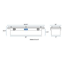 UWS - UWS TBS-69-LP-R Bright Aluminum 69" Crossover Tool Box w/Low Pro & Rail - Image 2