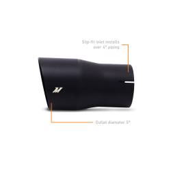 Mishimoto - Mishimoto MMEXH-TIP-SWBK Mishimoto Single Wall Exhaust Tip 4" inlet 5" Outlet - Image 2