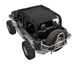 SpiderWebShade - SPIDERWEBSHADE SWS-SHDTOP-01-JK2D-BLK Mesh Bikini Top-Black for Jeep JK 2DR - Image 1