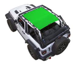 SpiderWebShade - SPIDERWEBSHADE SWS-SHDTOP-01-JL2D-GRN Mesh Bikini Top-Green for Jeep JL 2DR - Image 1