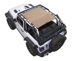 SpiderWebShade - SPIDERWEBSHADE SWS-SHDTOP-01-JL2D-TAN Mesh Bikini Top-Tan for Jeep JL 2DR - Image 1