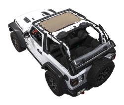 SpiderWebShade - SPIDERWEBSHADE SWS-SHDKNI-01-JL-TAN Mesh Bikini Top-Tan for Jeep JL/JT - Image 1