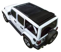 SpiderWebShade - SPIDERWEBSHADE SWS-SHDTOP-01-JL4D-PWT-24-BLK Mesh Sunshade Black for Jeep JL 4DR - Image 1