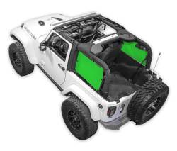 SpiderWebShade - SPIDERWEBSHADE SWS-SPDSDE-01-JK2D-GRN SpiderSides Side Shades Green for JK 2DR - Image 1