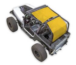 SpiderWebShade - SPIDERWEBSHADE SWS-SHDTOP-01-SW2-YJ-YLW 2Pc Mesh Bikini Top Yellow for Jeep YJ - Image 1