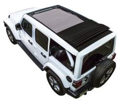 SpiderWebShade - SPIDERWEBSHADE SWS-SHDTOP-01-JL4D-PWT-24-GRY Mesh Sunshade Gray for Jeep JL 4DR - Image 1