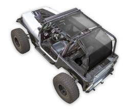 SpiderWebShade - SPIDERWEBSHADE SWS-SHDTOP-01-SW2-YJ-BLK 2Pc Mesh Bikini Top Black for Jeep YJ - Image 1