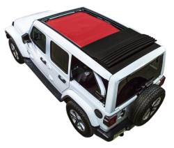 SpiderWebShade - SPIDERWEBSHADE SWS-SHDTOP-01-JL4D-PWT-RED Mesh Sunshade Red for Jeep JL 4DR - Image 1