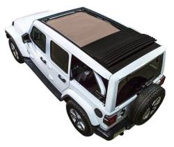 SpiderWebShade - SPIDERWEBSHADE SWS-SHDTOP-01-JL4D-PWT-24-TAN Mesh Sunshade Tan for Jeep JL 4DR - Image 1