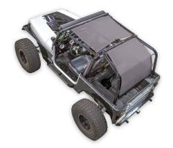 SpiderWebShade - SPIDERWEBSHADE SWS-SHDTOP-01-SW2-YJ-GRY 2Pc Mesh Bikini Top Gray for Jeep YJ - Image 1