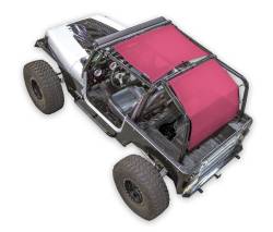 SpiderWebShade - SPIDERWEBSHADE SWS-SHDTOP-01-SW2-YJ-PNK 2Pc Mesh Bikini Top Pink for Jeep YJ - Image 1
